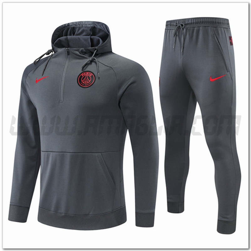 Tuta Giacca con Cappuccio PSG Grigio 2022 2023