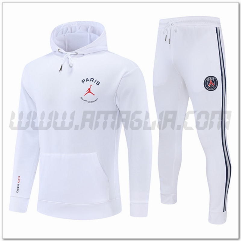 Tuta Giacca con Cappuccio PSG Bianco 2022 2023