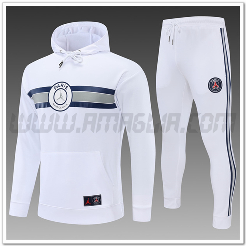 Tuta Giacca con Cappuccio PSG Bambino Bianco 2022 2023