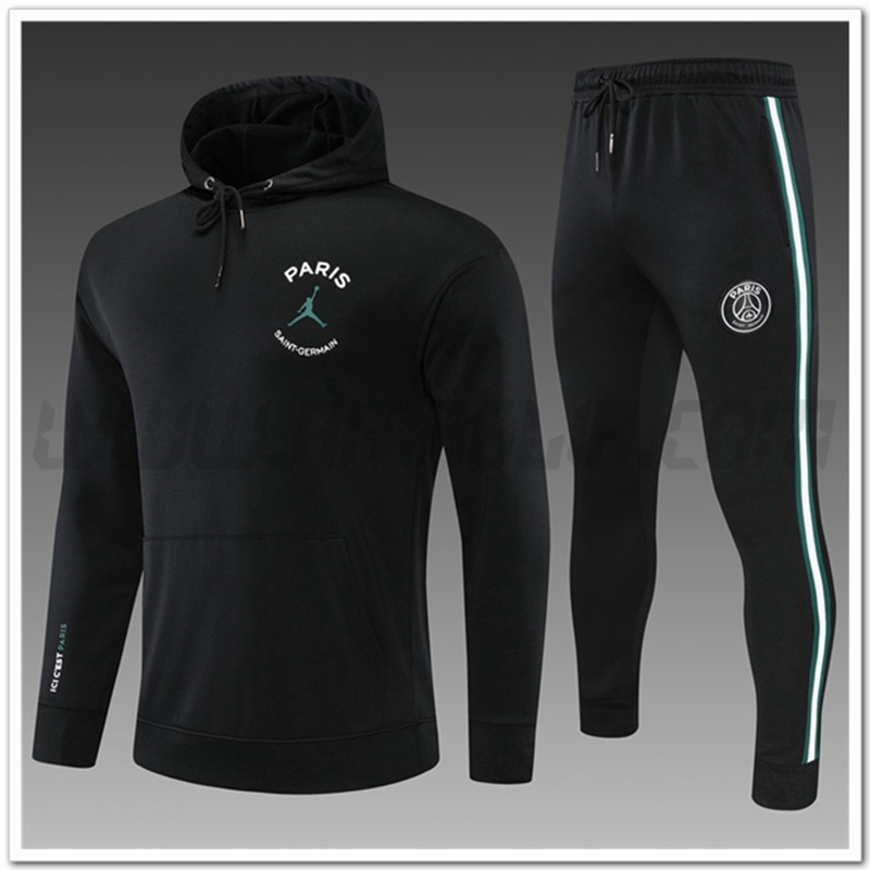Tuta Giacca con Cappuccio Jordan PSG Bambino Nero 2022 2023
