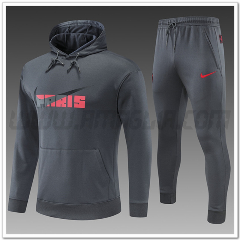 Tuta Giacca con Cappuccio NK PSG Bambino Grigio 2022 2023