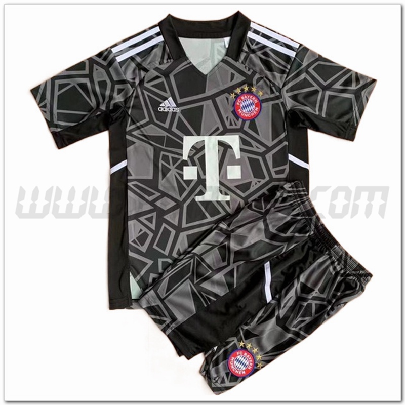 Kit Maglia Portiere Bayern Monaco Bambino 2022 2023 Nero