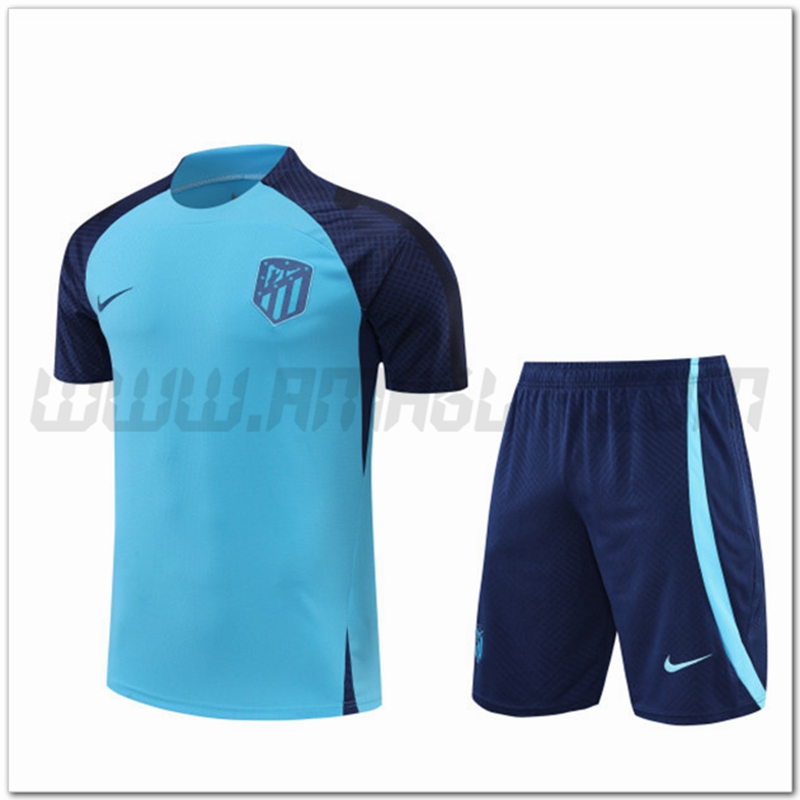 Maglia Allenamento Atletico Madrid + Pantaloncinis Blu 2022 2023
