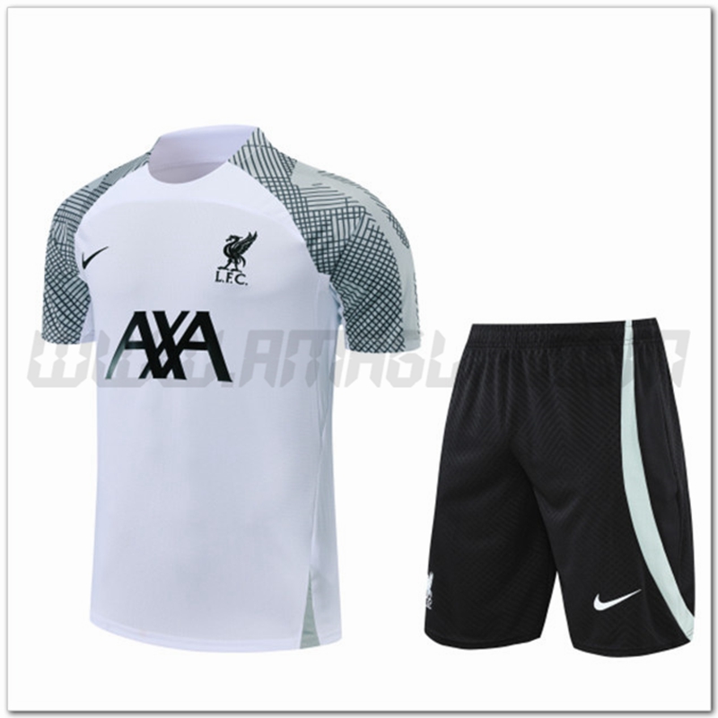 Maglia Allenamento FC Liverpool + Pantaloncinis Bianco 2022 2023