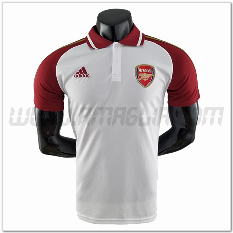 Maglia Polo Arsenal Bianco/Rosso 2022 2023