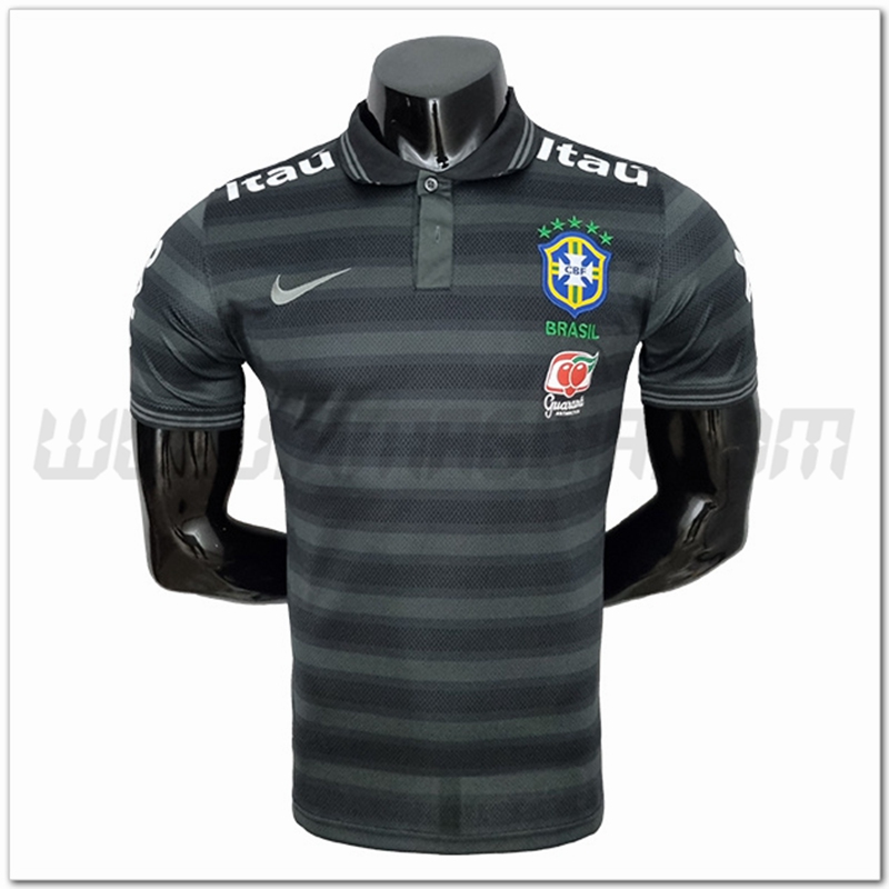 Maglia Polo Brasile Nero/Grigio 2022 2023