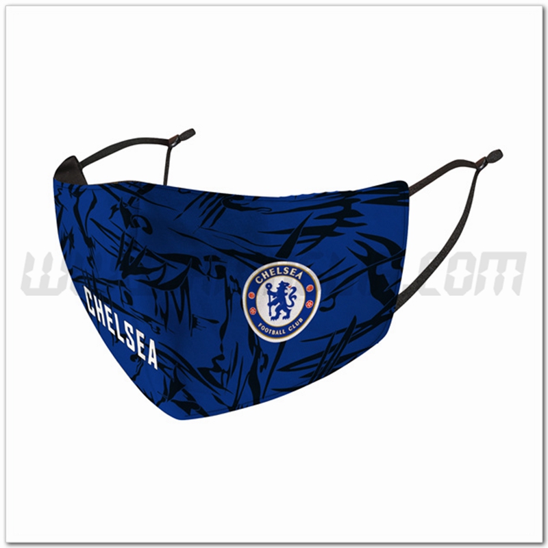 Nuove Mascherine Calcio FC Chelsea Blu Riutilizzabile -02