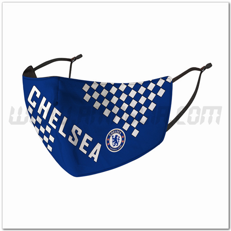 Nuove Mascherine Calcio FC Chelsea Blu/Bianco Riutilizzabile