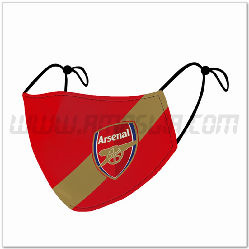 Nuove Mascherine Calcio Arsenal Rosso/Giallo Riutilizzabile