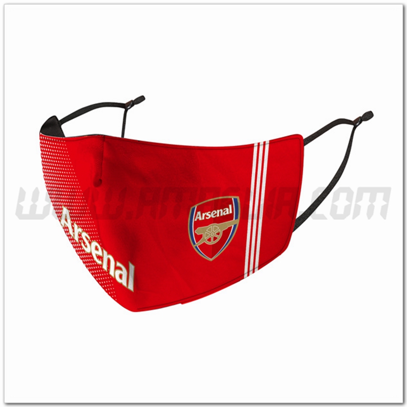 Nuove Mascherine Calcio Arsenal Rosso Riutilizzabile