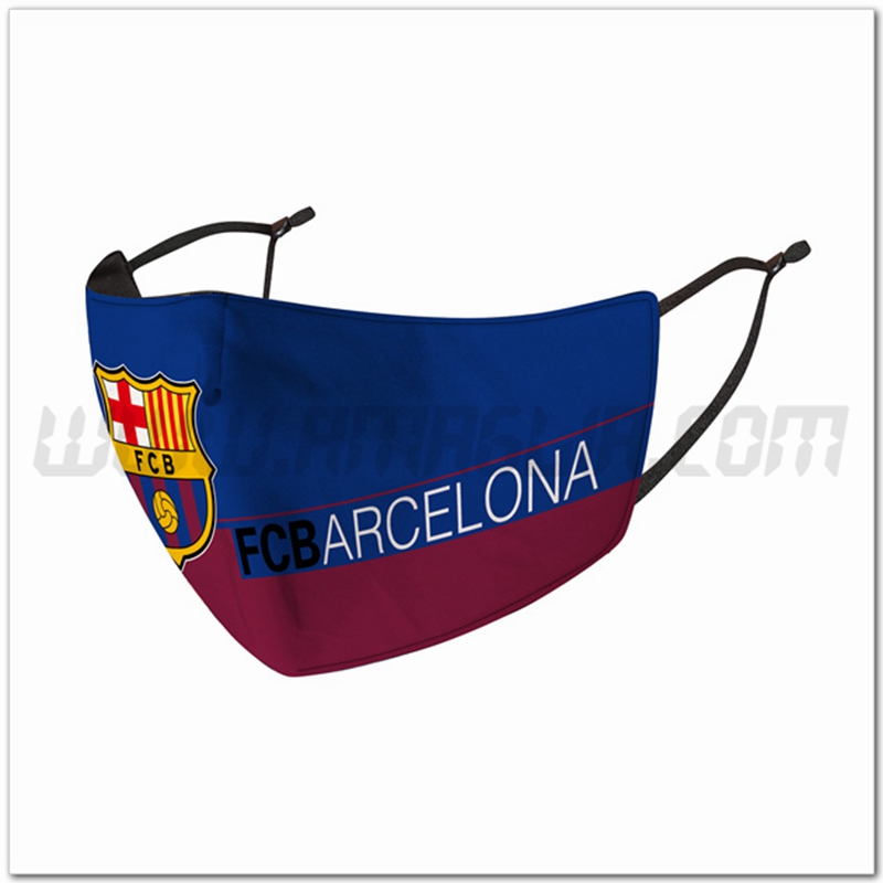 Nuove Mascherine Calcio FC Barcellona Blu Riutilizzabile