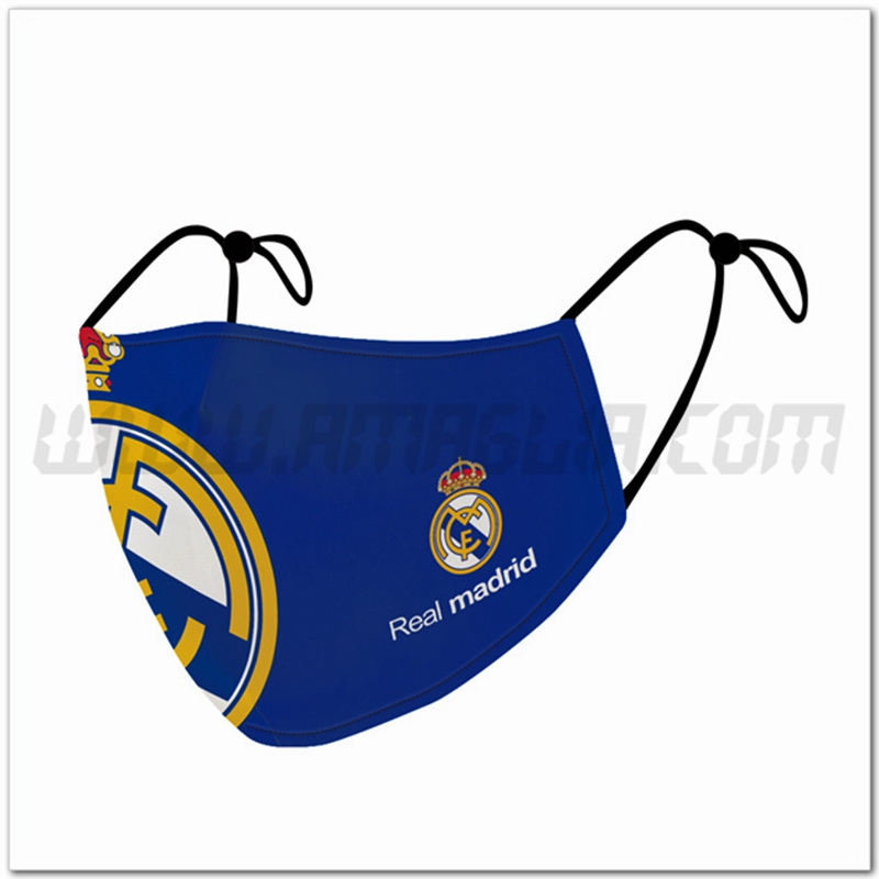 Nuove Mascherine Calcio Real Madrid Blu Riutilizzabile