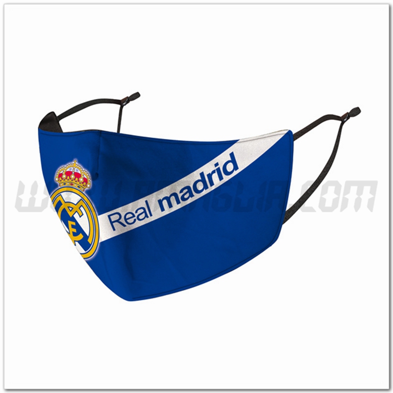 Nuove Mascherine Calcio Real Madrid Blu/Bianco Riutilizzabile
