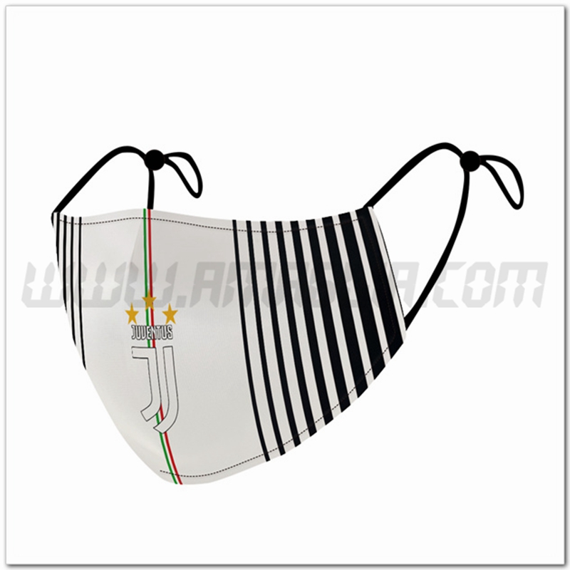 Nuove Mascherine Calcio Juventus Bianco/Nero Riutilizzabile