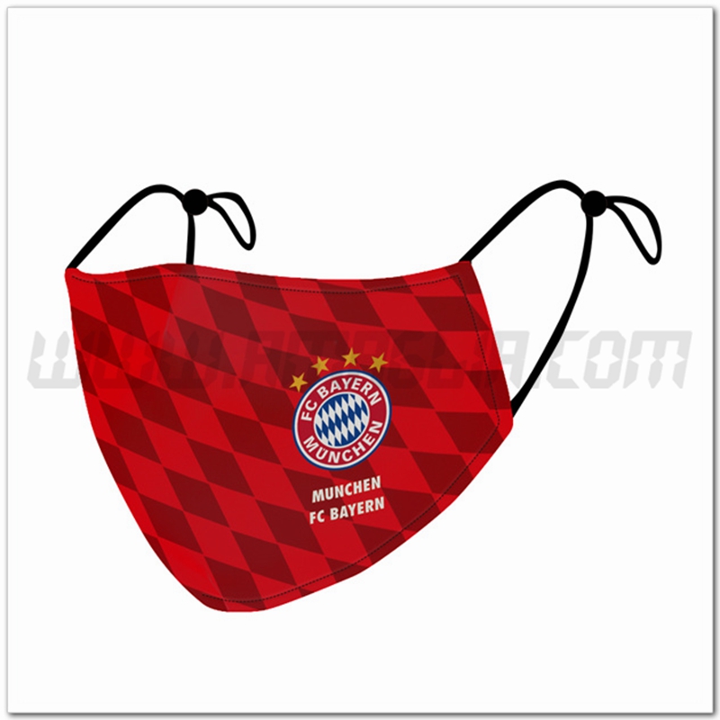 Nuove Mascherine Calcio Bayern Monaco Rosso Riutilizzabile