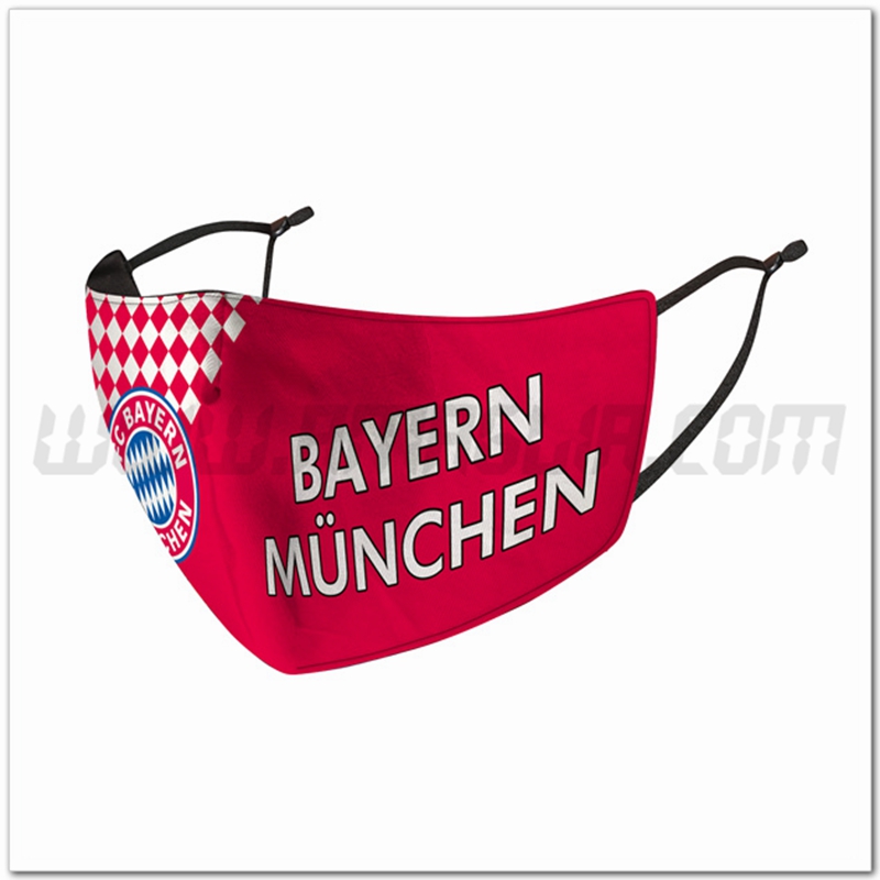 Nuove Mascherine Calcio Bayern Monaco Rosso/Bianco Riutilizzabile