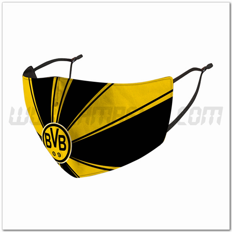 Nuove Mascherine Calcio Dortmund Nero/Giallo Riutilizzabile
