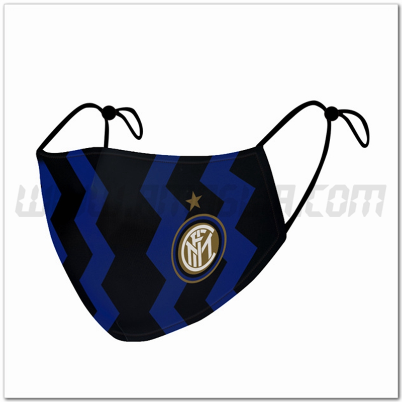 Nuove Mascherine Calcio Inter Milan Nero/Blu Riutilizzabile