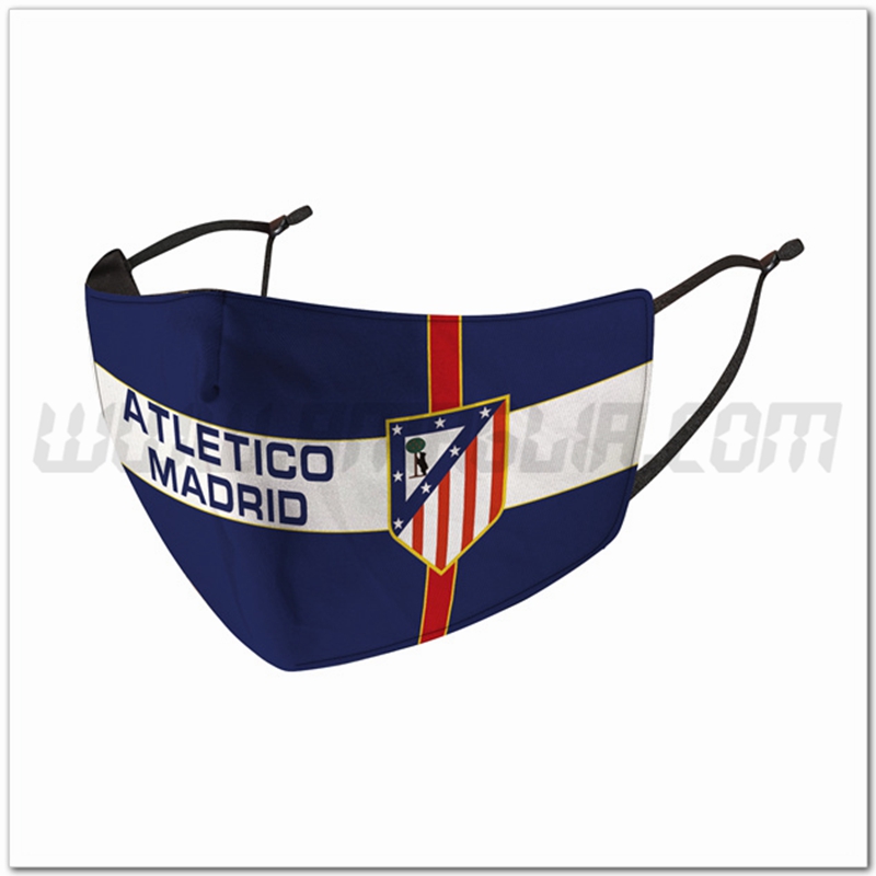 Nuove Mascherine Calcio Atletico Madrid Blu/Bianco Riutilizzabile