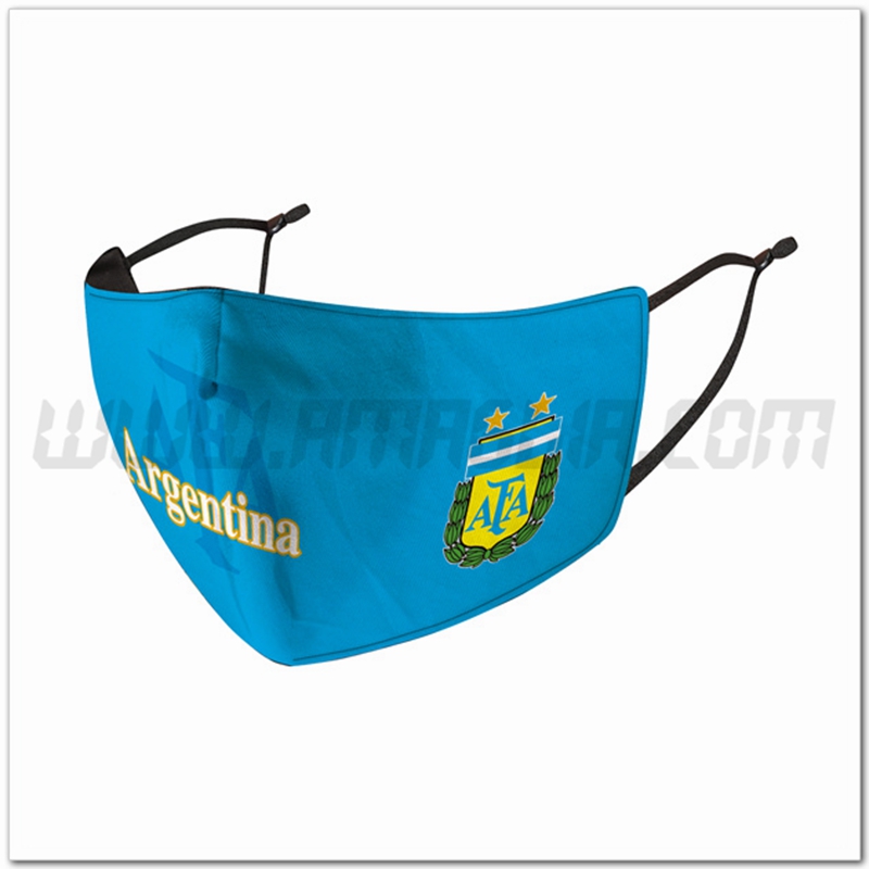 Nuove Mascherine Calcio Argentina Blu Riutilizzabile