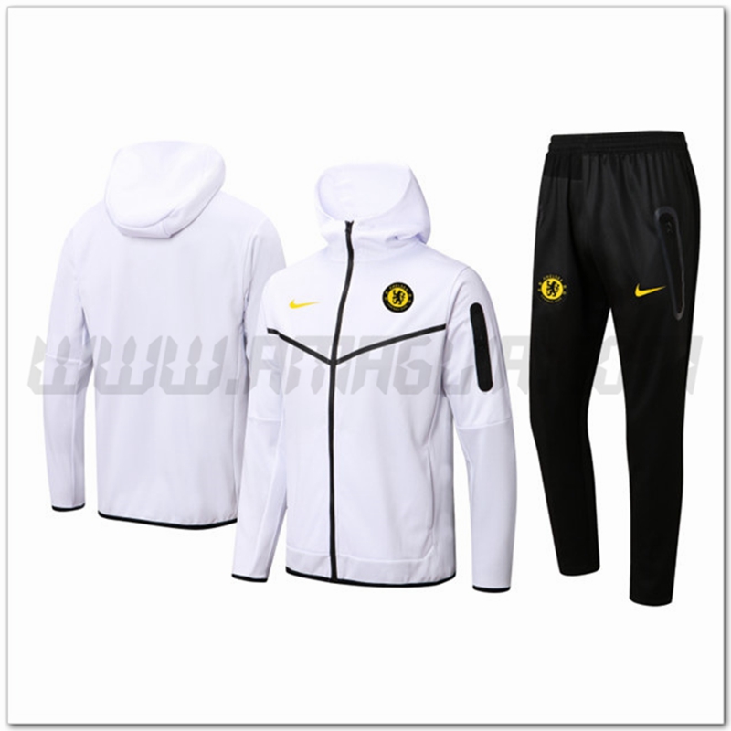Tuta Giacca con Cappuccio FC Chelsea Bianco 2022 2023