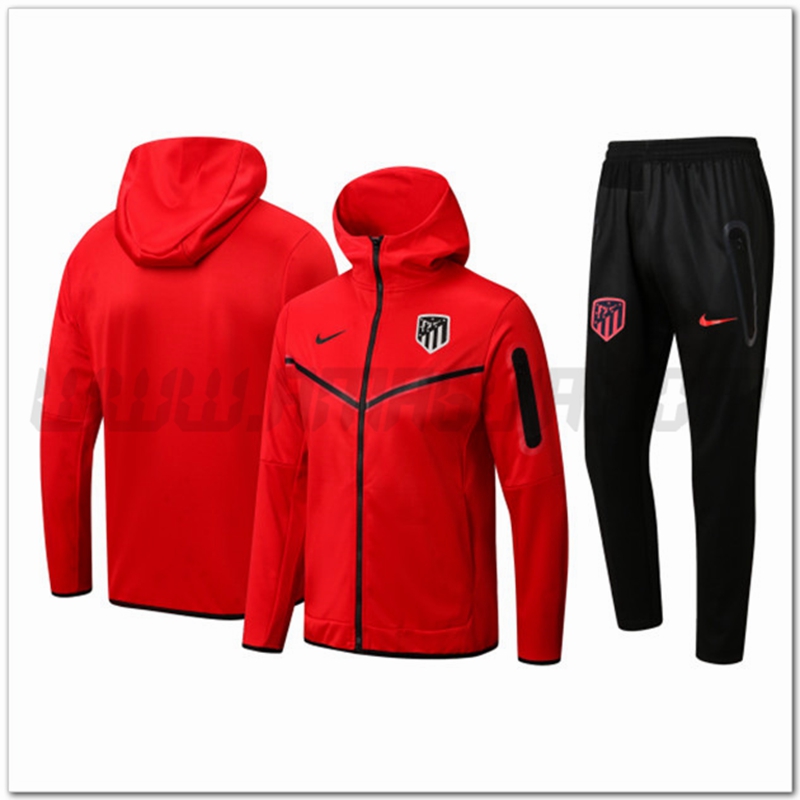Tuta Giacca con Cappuccio Atletico Madrid Rosso 2022 2023