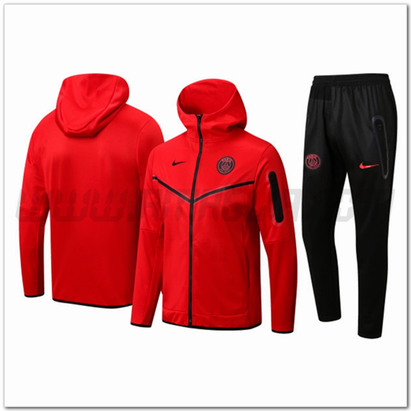 Tuta Giacca con Cappuccio PSG Rosso 2022 2023