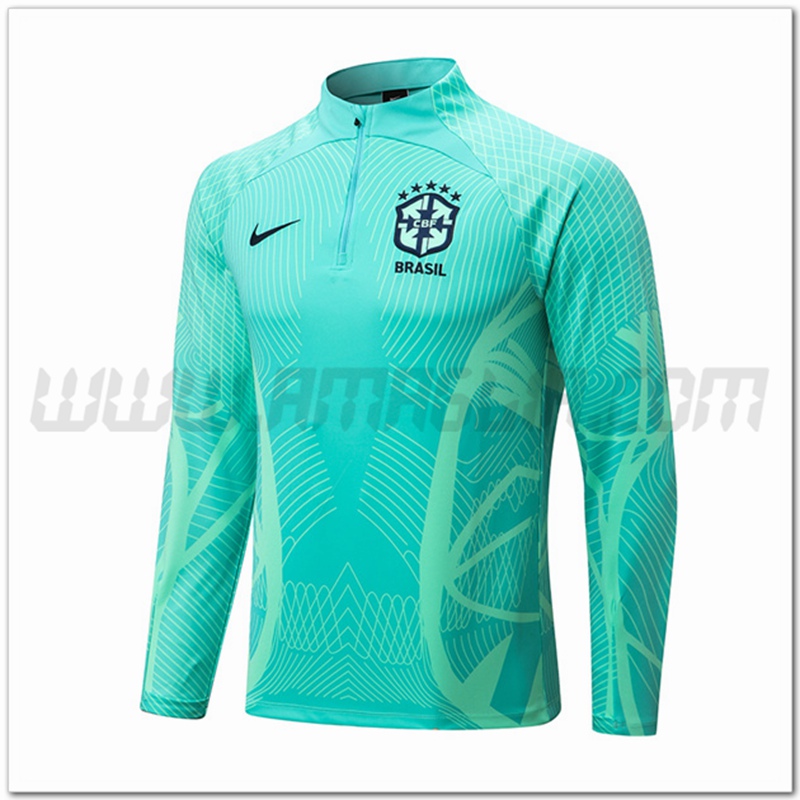 Felpa Allenamento Brasile Verde pattern 2022 2023
