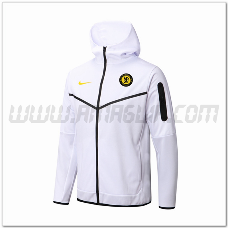 Giacca con Cappuccio FC Chelsea Bianco 2022 2023