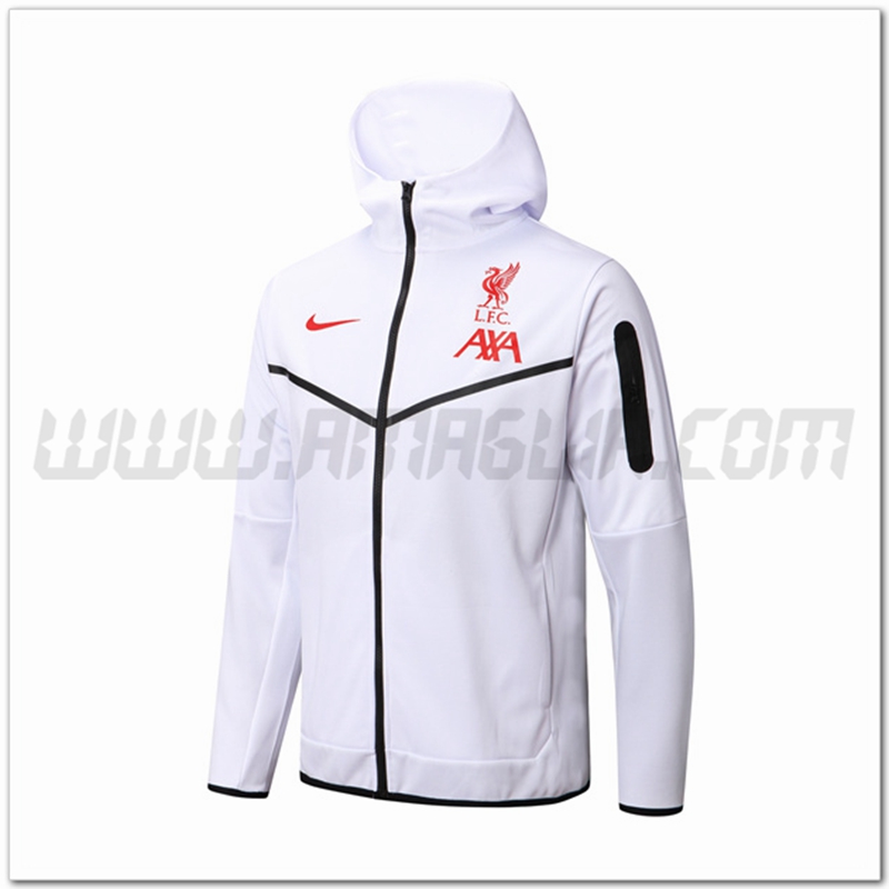 Giacca con Cappuccio FC Liverpool Bianco 2022 2023
