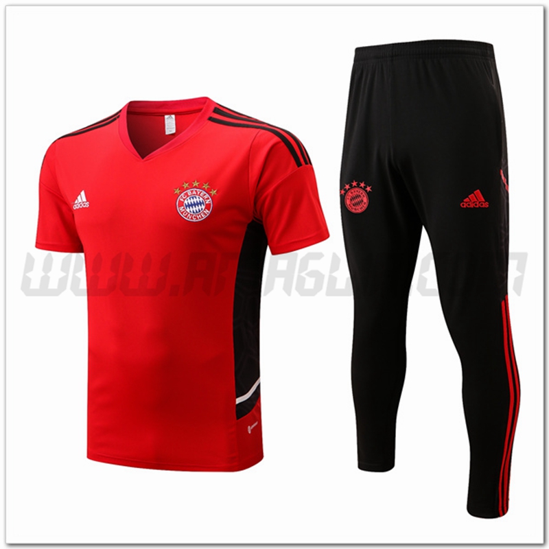 Maglia Allenamento Bayern Monaco + Pantaloni Rosso 2022 2023