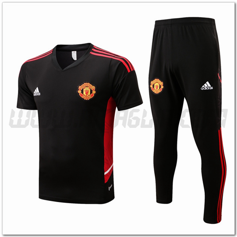 Maglia Allenamento Manchester United + Pantaloni Rosso 2022 2023