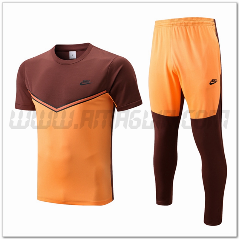 Maglia Allenamento Nike + Pantaloni Giallo/Marrone 2022 2023
