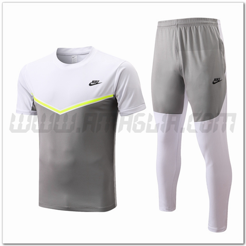 Maglia Allenamento Nike + Pantaloni Grigio/Bianco 2022 2023