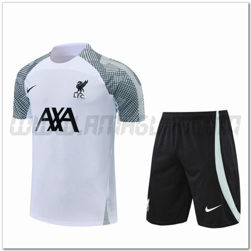 Maglia Allenamento FC Liverpool + Pantaloncinis Bianco 2022 2023