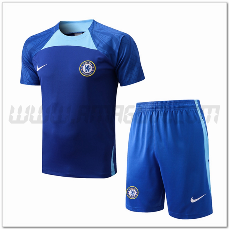 Maglia Allenamento FC Chelsea + Pantaloncinis Blu 2022 2023