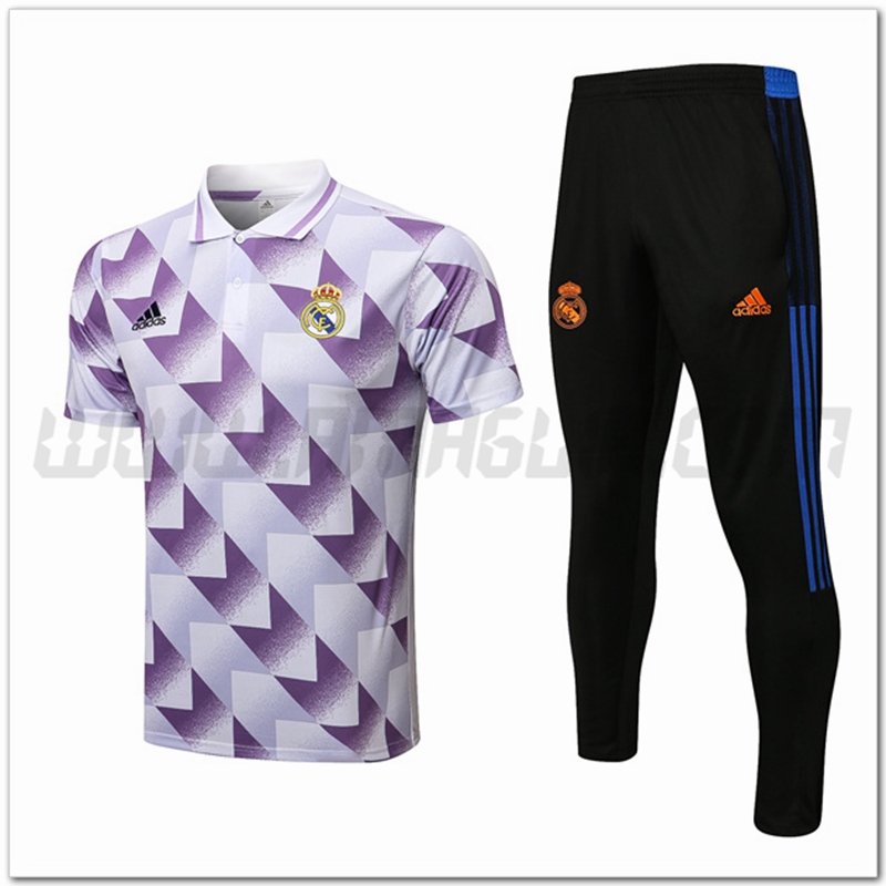 Maglia Polo Real Madrid + Pantaloni Bianco/Viola 2022 2023