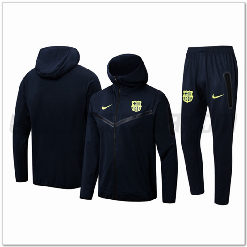 Tuta Giacca con Cappuccio FC Barcellona Blu Marino 2022 2023