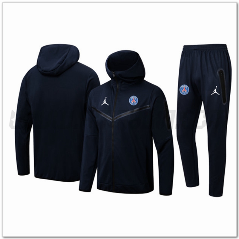 Tuta Giacca con Cappuccio Jordan PSG Blu Marino 2022 2023