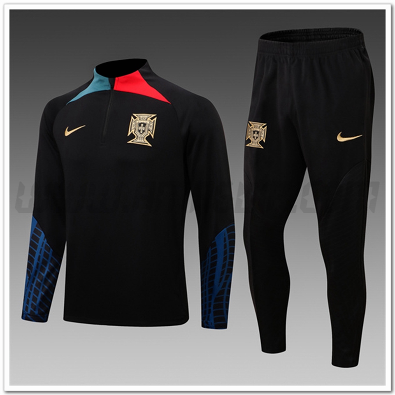 Tuta Allenamento Portogallo Bambino Nero 2022 2023