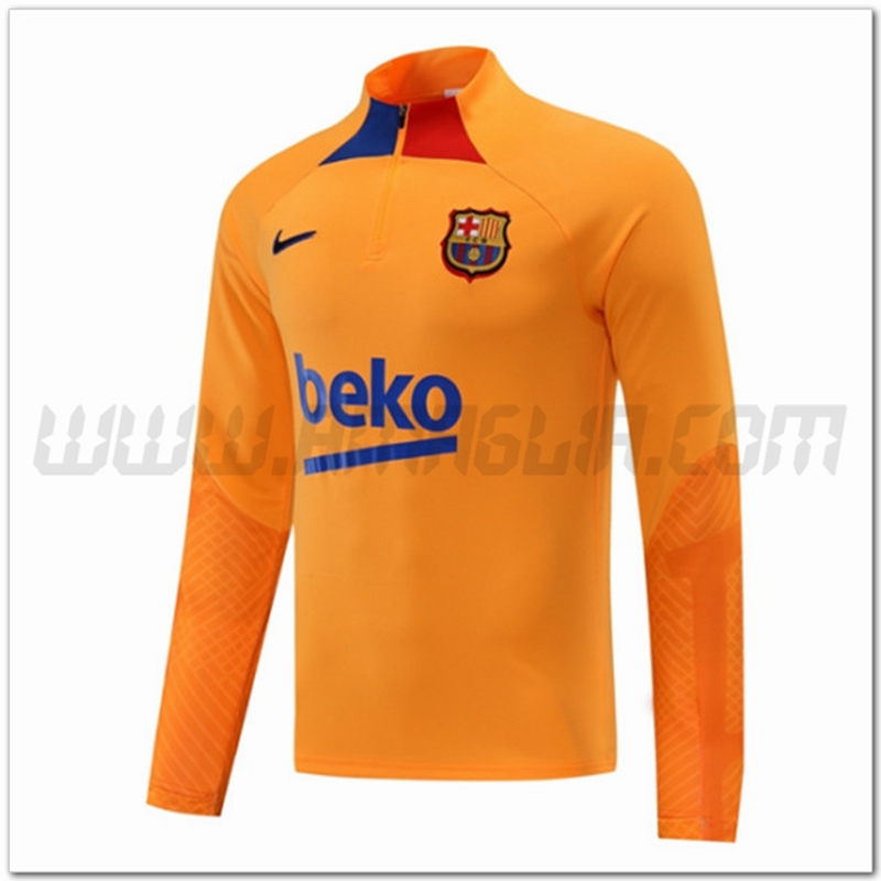 Felpa Allenamento FC Barcellona Arancia 2022 2023