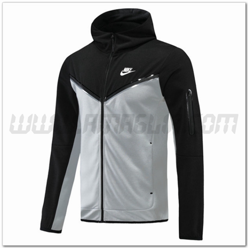 Giacca con Cappuccio Nike Nero/Grigio 2022 2023