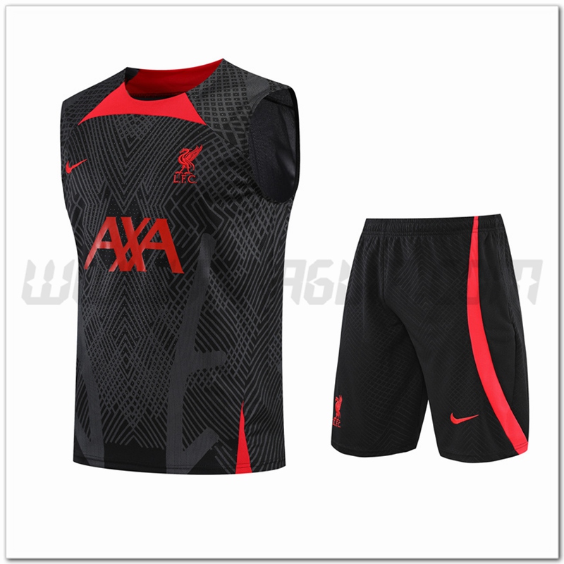 KIT Canotta da Allenamento FC Liverpool + Pantaloncini Nero 2022 2023