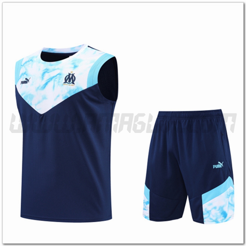 KIT Canotta da Allenamento Marsiglia OM + Pantaloncini Blu Marino 2022 2023