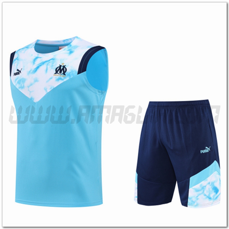 KIT Canotta da Allenamento Marsiglia OM + Pantaloncini Blu 2022 2023