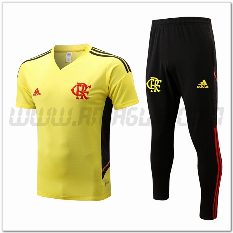 KIT Maglia Allenamento Flamengo + Pantaloni Giallo 2022 2023