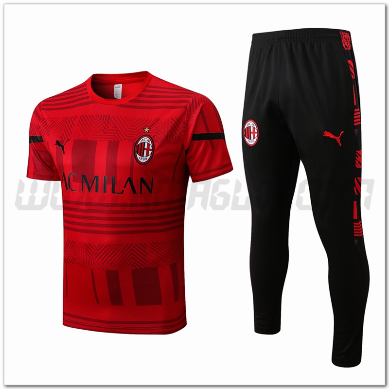 KIT Maglia Allenamento AC Milan + Pantaloni Rosso 2022 2023