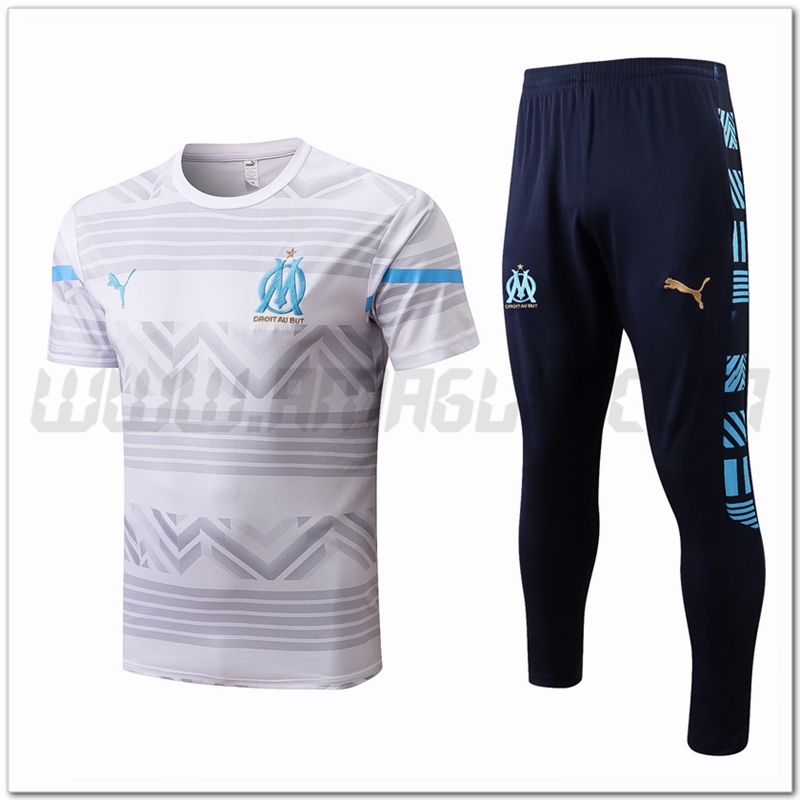 KIT Maglia Allenamento Marsiglia + Pantaloni OM Bianco 2022 2023