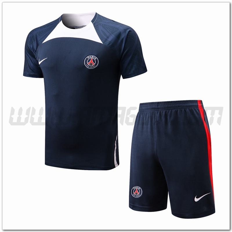 KIT Maglia Allenamento PSG + Pantaloncini Blu Marino 2022 2023