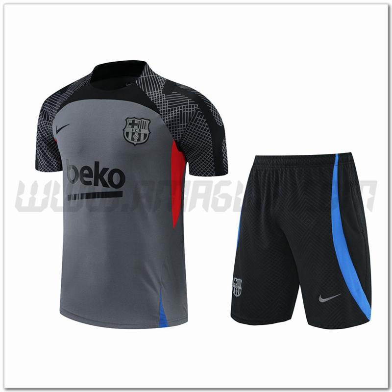 KIT Maglia Allenamento FC Barcellona + Pantaloncini Grigio 2022 2023
